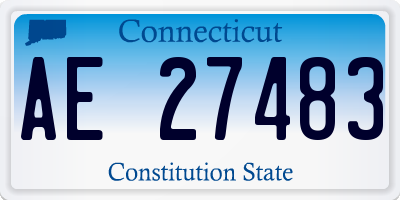 CT license plate AE27483