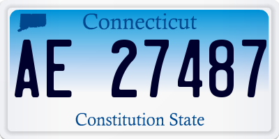 CT license plate AE27487