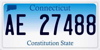 CT license plate AE27488
