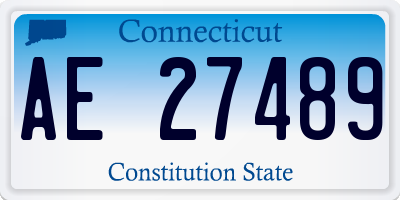 CT license plate AE27489
