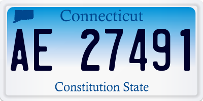 CT license plate AE27491