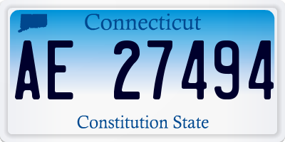 CT license plate AE27494