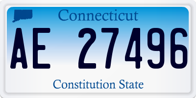 CT license plate AE27496