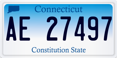 CT license plate AE27497