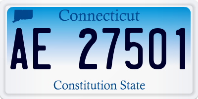 CT license plate AE27501