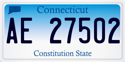 CT license plate AE27502