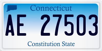 CT license plate AE27503