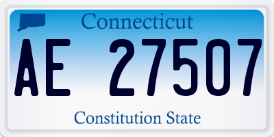 CT license plate AE27507