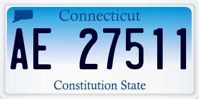 CT license plate AE27511
