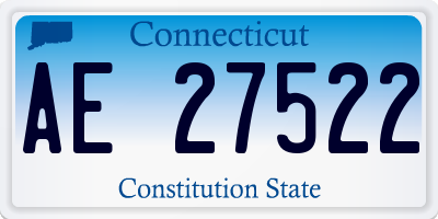CT license plate AE27522