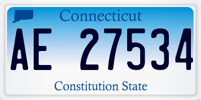 CT license plate AE27534