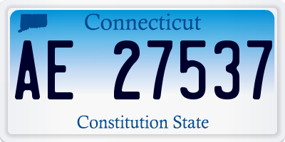 CT license plate AE27537