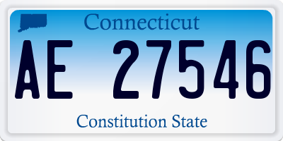 CT license plate AE27546