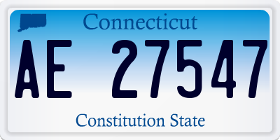 CT license plate AE27547