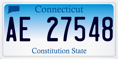 CT license plate AE27548