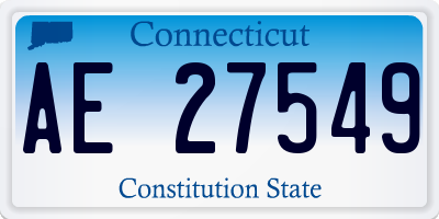CT license plate AE27549