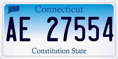 CT license plate AE27554