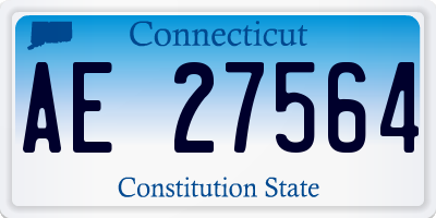 CT license plate AE27564