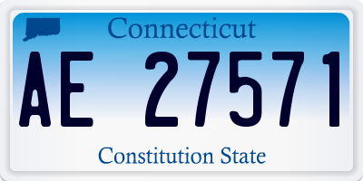 CT license plate AE27571