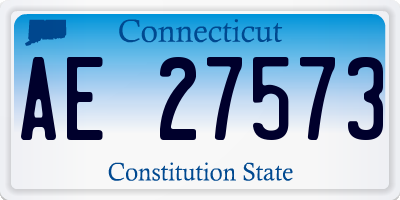 CT license plate AE27573