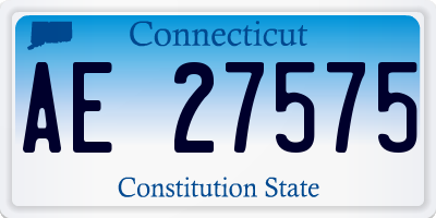 CT license plate AE27575