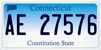 CT license plate AE27576
