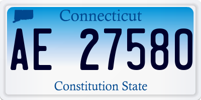 CT license plate AE27580