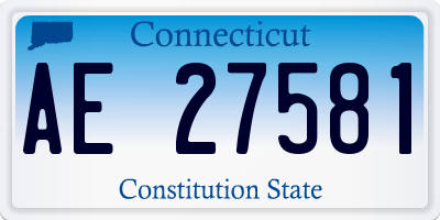 CT license plate AE27581