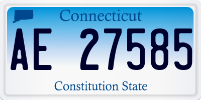 CT license plate AE27585