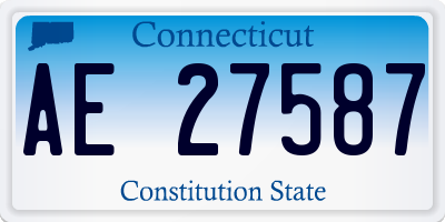 CT license plate AE27587