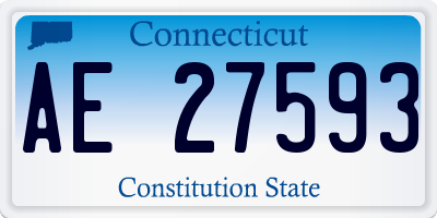 CT license plate AE27593