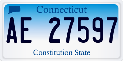 CT license plate AE27597