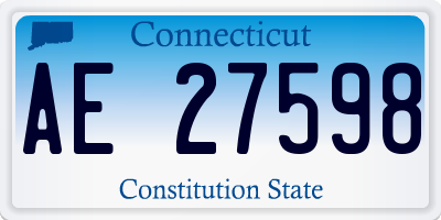 CT license plate AE27598