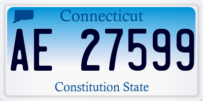CT license plate AE27599