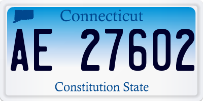 CT license plate AE27602