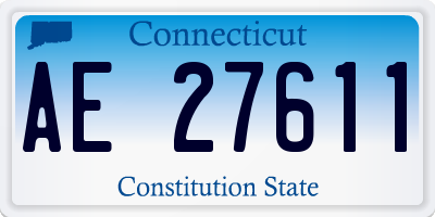 CT license plate AE27611