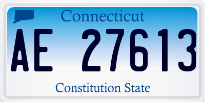 CT license plate AE27613