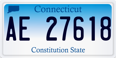 CT license plate AE27618