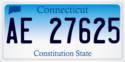 CT license plate AE27625