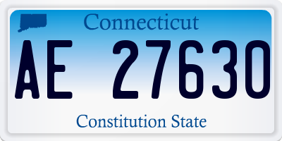 CT license plate AE27630
