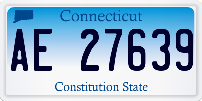 CT license plate AE27639