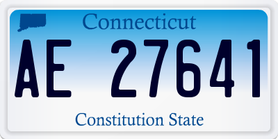 CT license plate AE27641