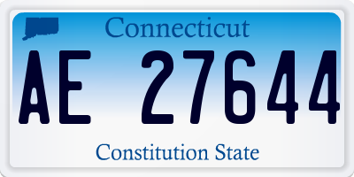 CT license plate AE27644