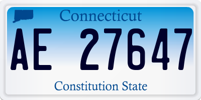 CT license plate AE27647