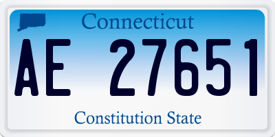 CT license plate AE27651