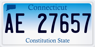 CT license plate AE27657