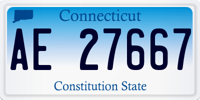 CT license plate AE27667