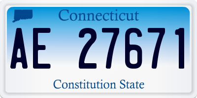 CT license plate AE27671