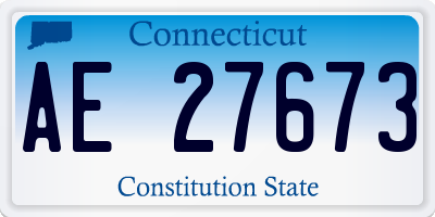 CT license plate AE27673
