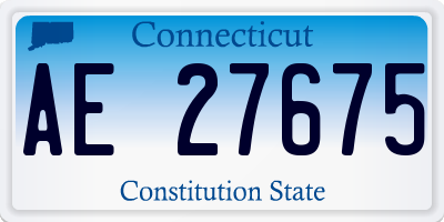 CT license plate AE27675